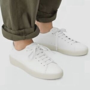 Everlane White Leather Sneakers ReLeather Lace Up Size US 9.5